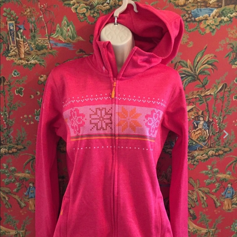 Helly Hansen raspberry red graphic print hoodie